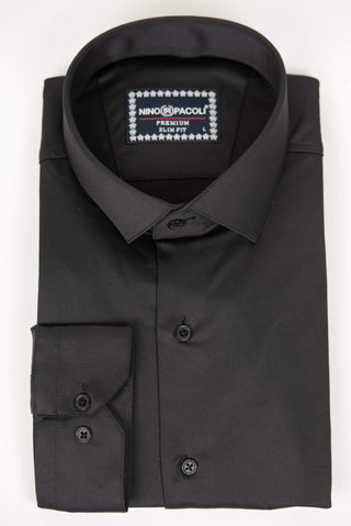 Black Nino Pacoli slim-fit shirt