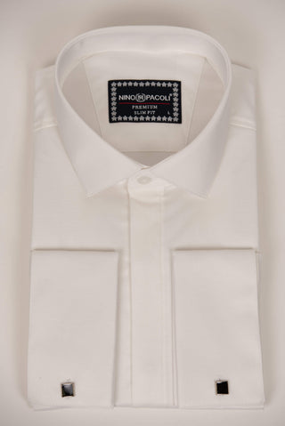 White Nino Pacoli slim-fit shirt with cufflinks