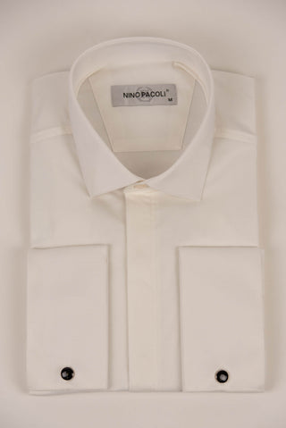 Ivory Nino Pacoli regular fit shirt with cufflinks