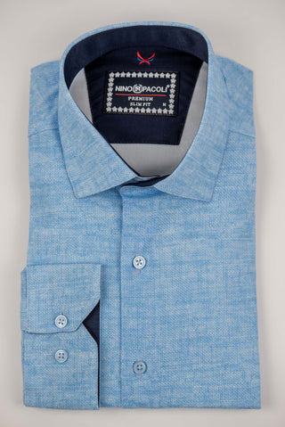 Light blue Nino Pacoli slim-fit shirt