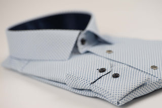 Gaiši zils Nino Pacoli slim fit krekls ar rakstu