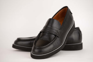 Black Norka leather loafers