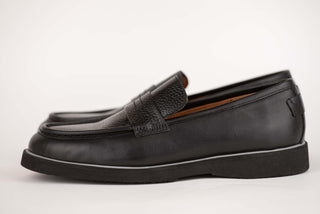 Black Norka leather loafers