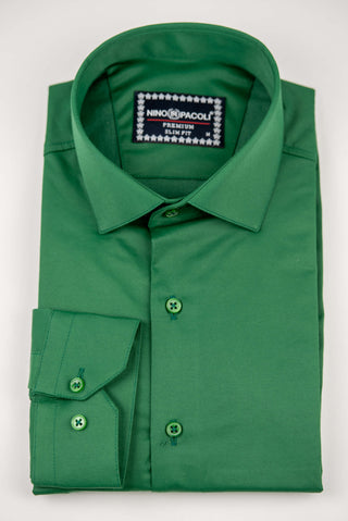 Green Nino Pacoli slim-fit shirt