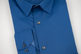Zils Nino Pacoli slim fit krekls