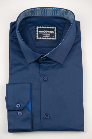 Tumši zils Nino Pacoli slim fit krekls