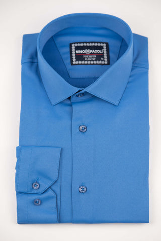 Zils Nino Pacoli slim fit krekls