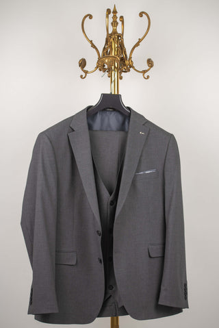 Grey Emilio Massimo plus size suit with a vest