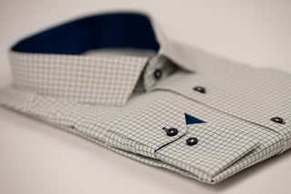 Nino Pacoli regular fit shirt with green plaid pattern