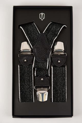 Black and white suspenders