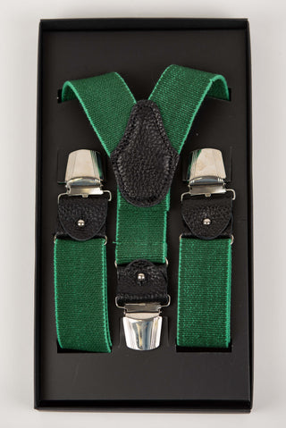 Green suspenders with light green edges