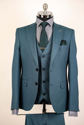 Tumši zaļš Emilio Massimo slim fit uzvalks ar vesti