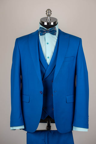 Spilgti zils Quesste slim fit uzvalks ar vesti