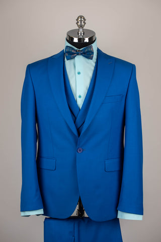 Spilgti zils Quesste slim fit uzvalks ar vesti
