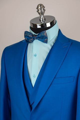 Spilgti zils Quesste slim fit uzvalks ar vesti
