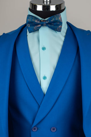 Spilgti zils Quesste slim fit uzvalks ar vesti