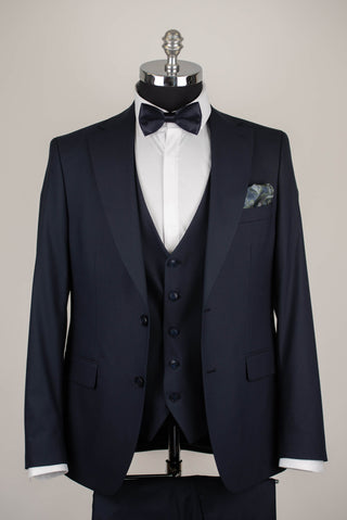 Tumši zils Quesste slim fit uzvalks ar vesti