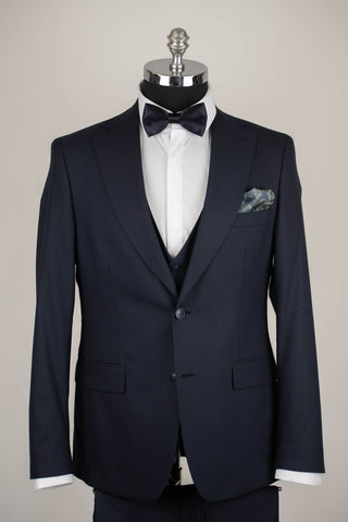 Tumši zils Quesste slim fit uzvalks ar vesti