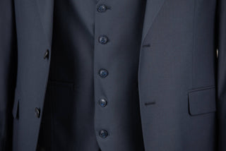 Tumši zils Quesste slim fit uzvalks ar vesti
