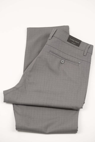Grey X-Foot casual pants with a plaid pattern