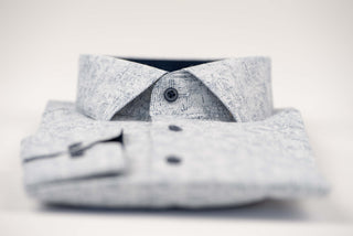 Balts Nino Pacoli slim fit krekls ar rakstu