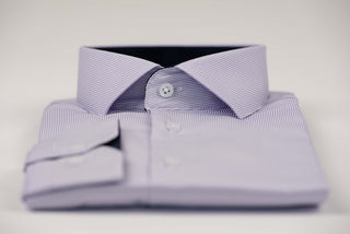 Nino Pacoli slim fit krekls ar violetām un baltām svītrām