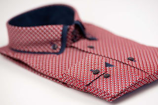 Sarkans Nino Pacoli slim fit krekls ar zilām detaļām