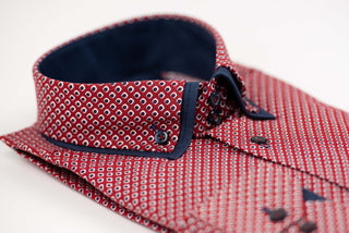Sarkans Nino Pacoli slim fit krekls ar zilām detaļām