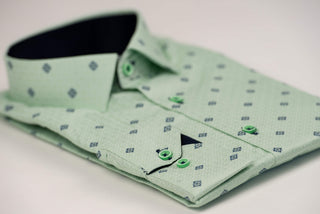 Gaiši zaļš Nino Pacoli slim fit krekls ar rakstu