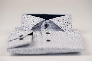 Balts Nino Pacoli slim fit krekls ar rakstu