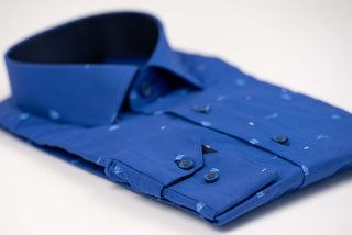 Zils Nino Pacoli slim fit krekls ar jahtu siluetiem