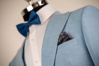 Light blue Quesste slim fit suit with a vest