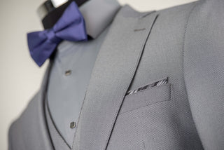Pelēks Lucio slim fit uzvalks ar vesti