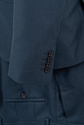 Dark blue Lucio slim fit suit with a vest