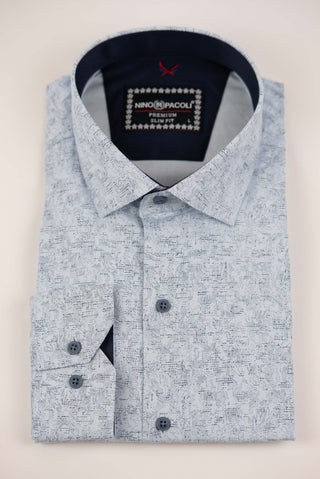 Nino Pacoli slim fit krekls ar zilu rakstu