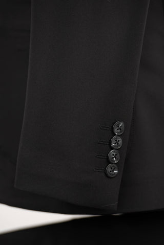 Melns Jakamen slim fit uzvalks ar noņemamu rāvējslēdzēja detaļu un kapuci