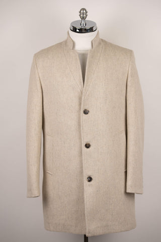Light beige Lozenge coat with warm padded lining