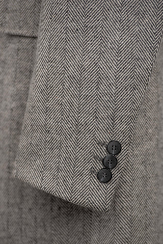 Grey Quesste double-breasted coat with a pattern
