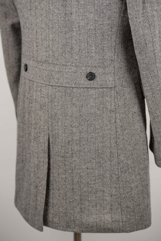 Grey Quesste double-breasted coat with a pattern