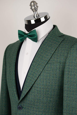 Zaļš Quesste slim fit uzvalks ar rūtainu rakstu, tumši zilu divrindu pogu vesti un biksēm