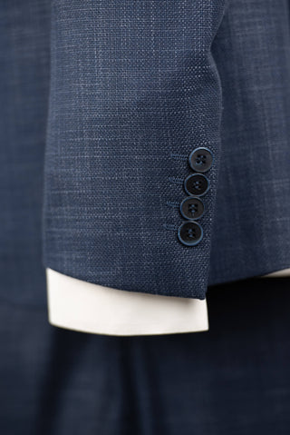 Zils Quesste slim fit uzvalks ar divrindu pogu vesti