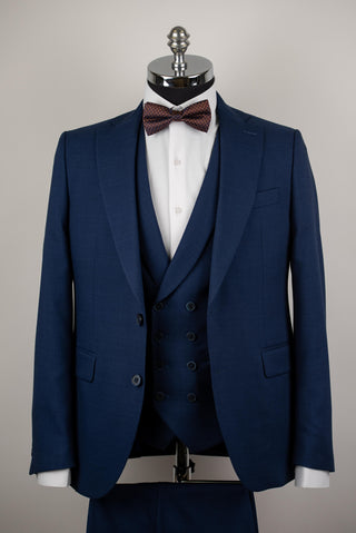 Tumši zils Quesste slim fit uzvalks ar divrindu pogu vesti