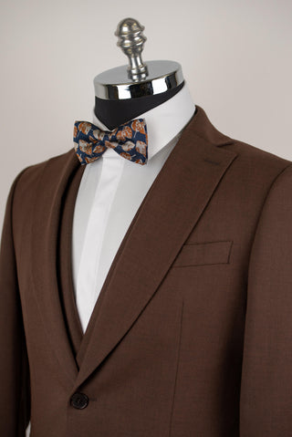 Brūns Quesste slim fit uzvalks ar divrindu pogu vesti