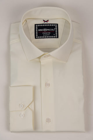 Šampanieša krāsas Nino Pacoli viegli gludināms, maz burzīgs slim fit krekls