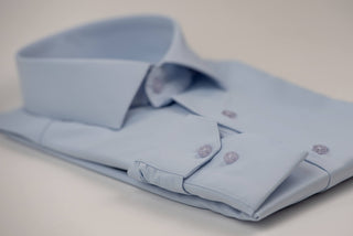 Gaiši zils Nino Pacoli viegli gludināms, maz burzīgs slim fit krekls