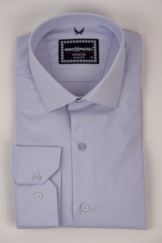 Gaiši violets Nino Pacoli viegli gludināms, maz burzīgs slim fit krekls