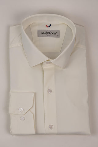 Šampanieša krāsas Nino Pacoli viegli gludināms, maz burzīgs regulāra piegriezuma krekls