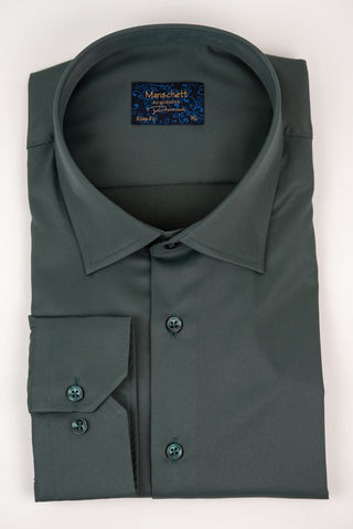 Tumši zaļš Manschett viegli gludināms, maz burzīgs slim fit krekls
