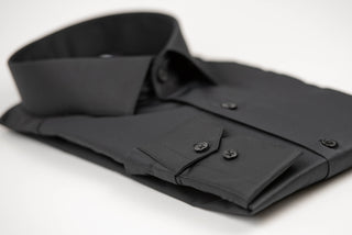 Melns Manschett viegli gludināms, maz burzīgs slim fit krekls