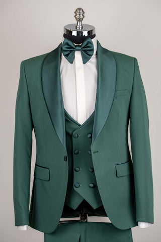 Zaļš Quesste slim fit smokings ar vesti